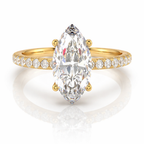 14k Gold Aurora Marquise Halo Ring
