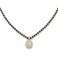 14k Gold Classic Halo Charm Mangalsutra