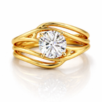 14k Gold Eclipse Intertwine Diamond Ring
