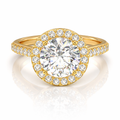14k Gold Luna Halo Radiance Ring