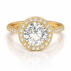 14k Gold Luna Halo Radiance Ring