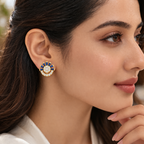 14k Gold Royal Sapphire Burst Earrings