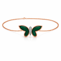 14K Rose Gold Butterfly Diamond Chain Bracelet