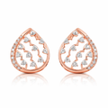 14k Rose Gold Diamond Teardrop  Earrings