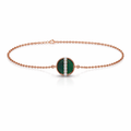 14K Rose Gold Emerald Strip Diamond Chain Bracelet