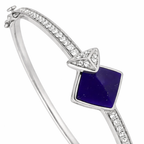 14K White Gold Geometric Diamond Bracelet