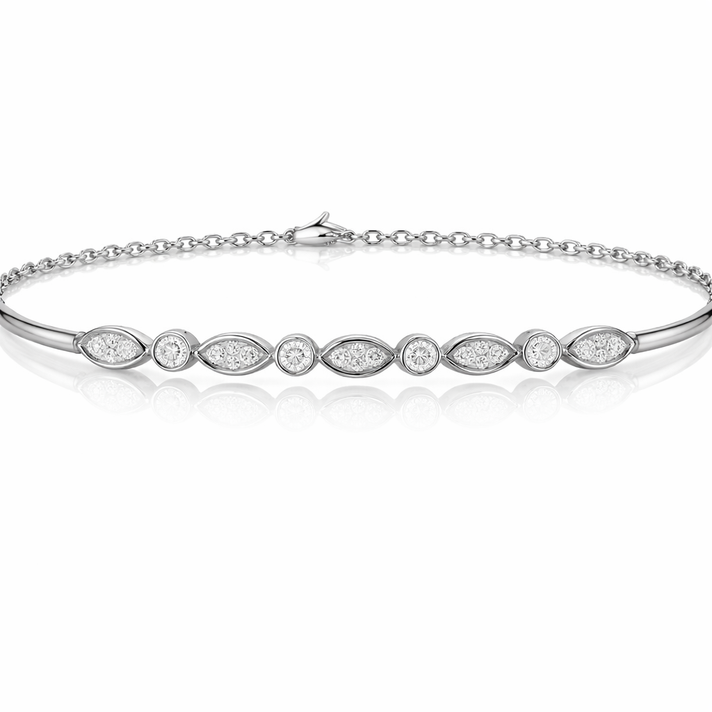 14K White Gold Eterna Diamond Tennis Bracelet