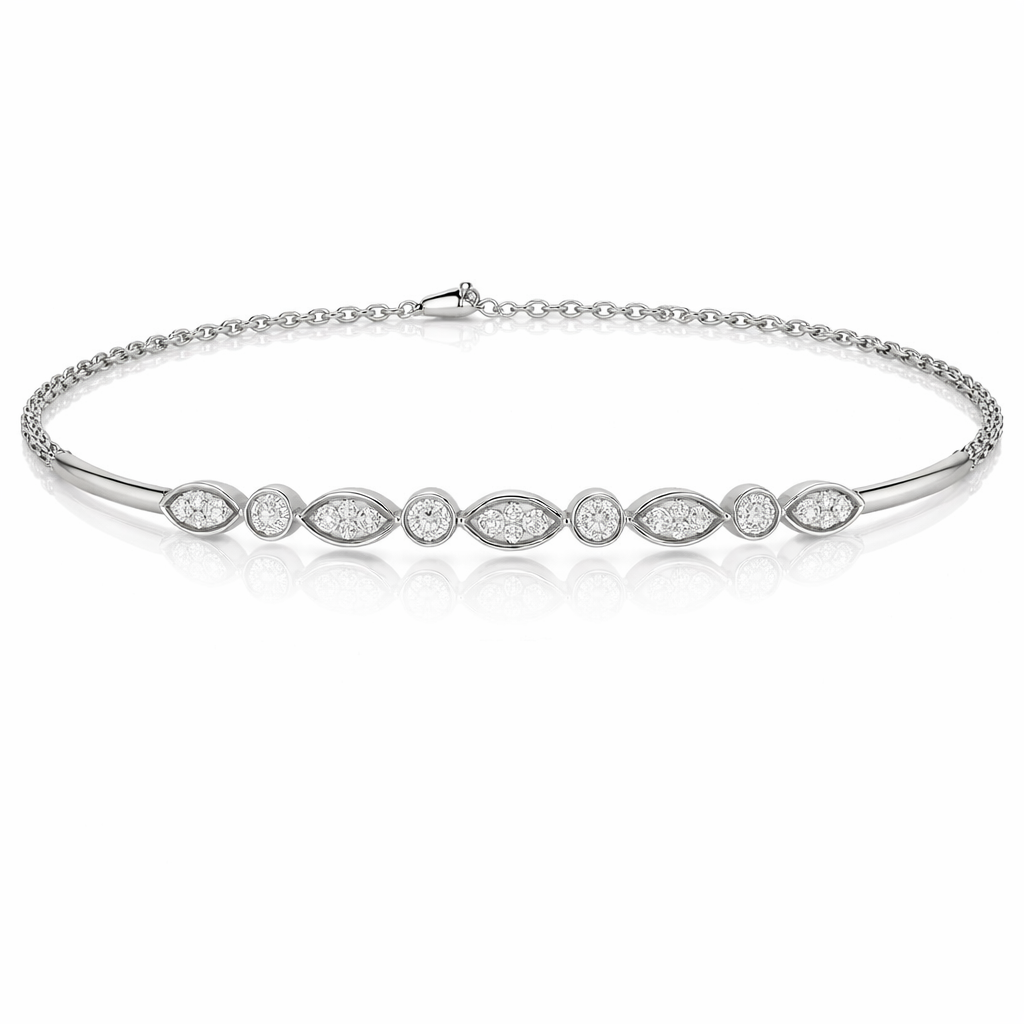 14K White Gold Eterna Diamond Tennis Bracelet