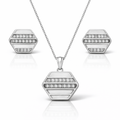 14k White Gold Orion Stripe Diamond Necklace