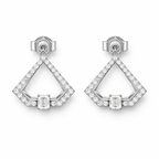 14k White Gold Diamond Triangle Necklace