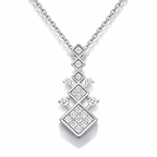 14k White Gold Octa Drop Diamond Necklace