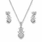 14k White Gold Octa Drop Diamond Necklace