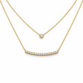 14K Gold Double Layer Chain Necklace