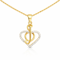 14K Gold Heart Felt Lab Grown Diamond Pendant