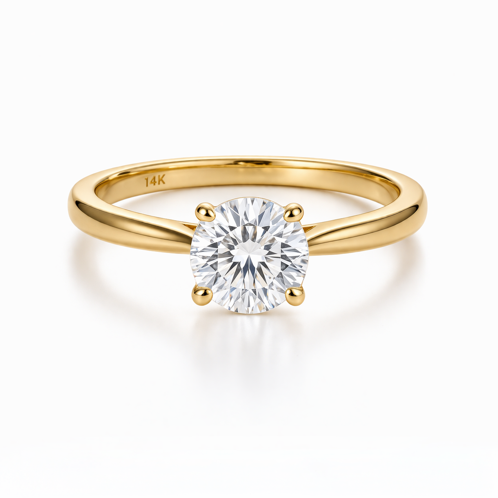 14K Gold Lab Diamond Solitaire Ring – 1.00ct