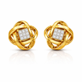 14K Twirl Sparkle centre Lab Grown Diamond Earrings