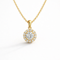14K Gold Halo Lab Diamond Pendant – 0.60ct
