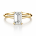14K Gold Emerald Cut Lab Diamond Ring