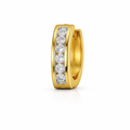 14K Gold lab Grown Diamond Mini Hoop For Men