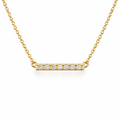 14K Gold Diamond Bar Necklace – Minimal