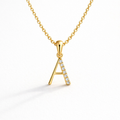 14K Gold Diamond Initial Pendant – Minimal Style