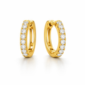 14K Gold Diamond Huggie Earrings