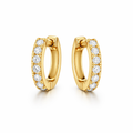 14K Gold Diamond Mini Hoop Earrings